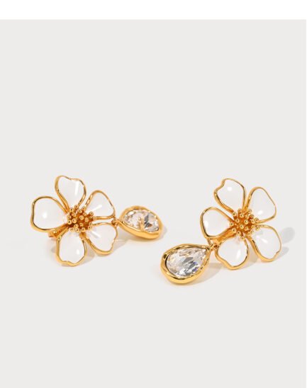 diamond flower earrings2
