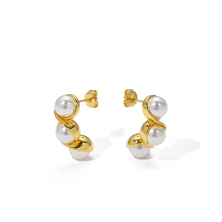 gold earrings pearl earrings