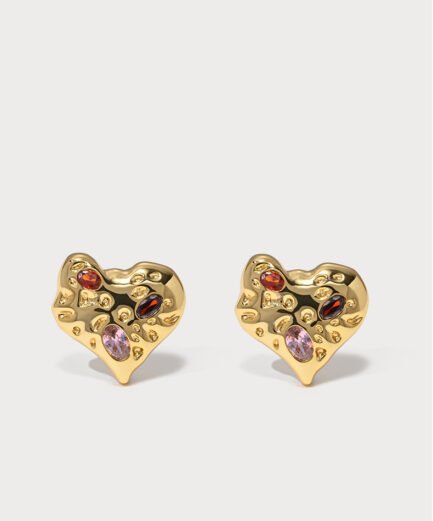 gold heart earrings