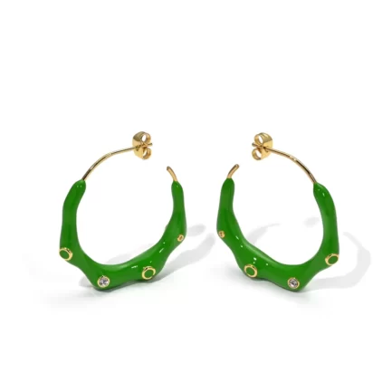 green earrings