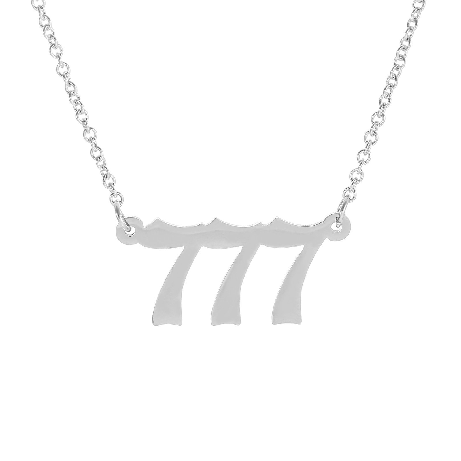 Silver number necklace 9