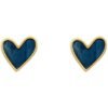 blue heart stud earrings