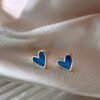 blue heart stud earrings1