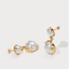 double pearl earrings