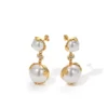 double pearl earrings