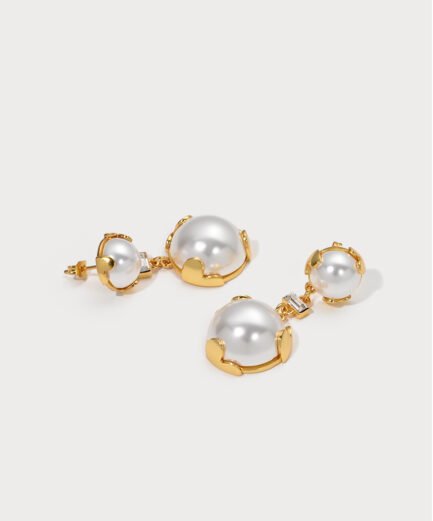 double pearl earrings1