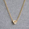 Flower Pendant Necklace Gold 2