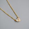 Flower Pendant Necklace Gold 8