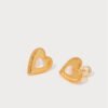 gold heart shaped earrings