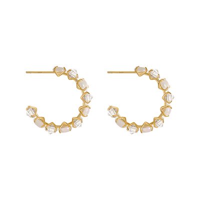 opal hoop earrings