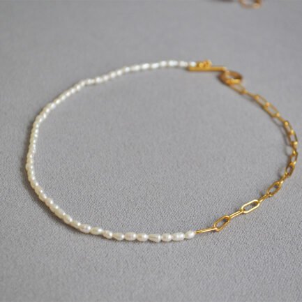 pearl necklace with gold pendant 4