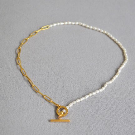 pearl necklace with gold pendant 5
