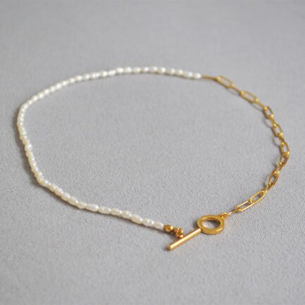 pearl necklace with gold pendant 6
