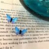 blue butterfly earrings studs 0