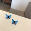 blue butterfly earrings studs 1