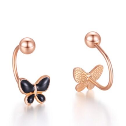 butterfly earrings rose gold 2