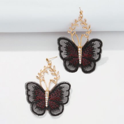 gold butterfly earrings dangle 10