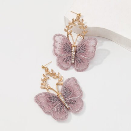gold butterfly earrings dangle 11