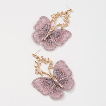 gold butterfly earrings dangle 12