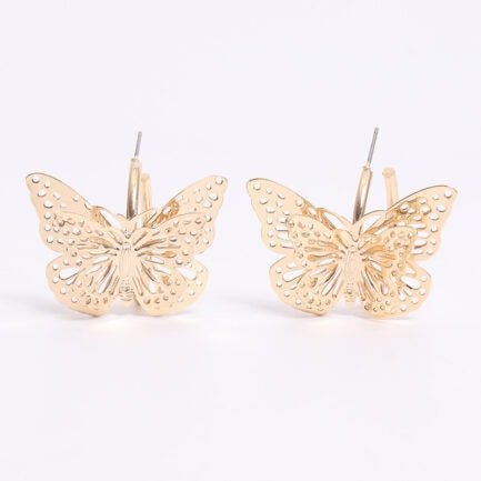 gold butterfly earrings hoops 7