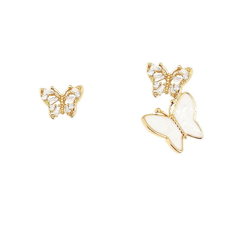 gold diamond butterfly earrings 0