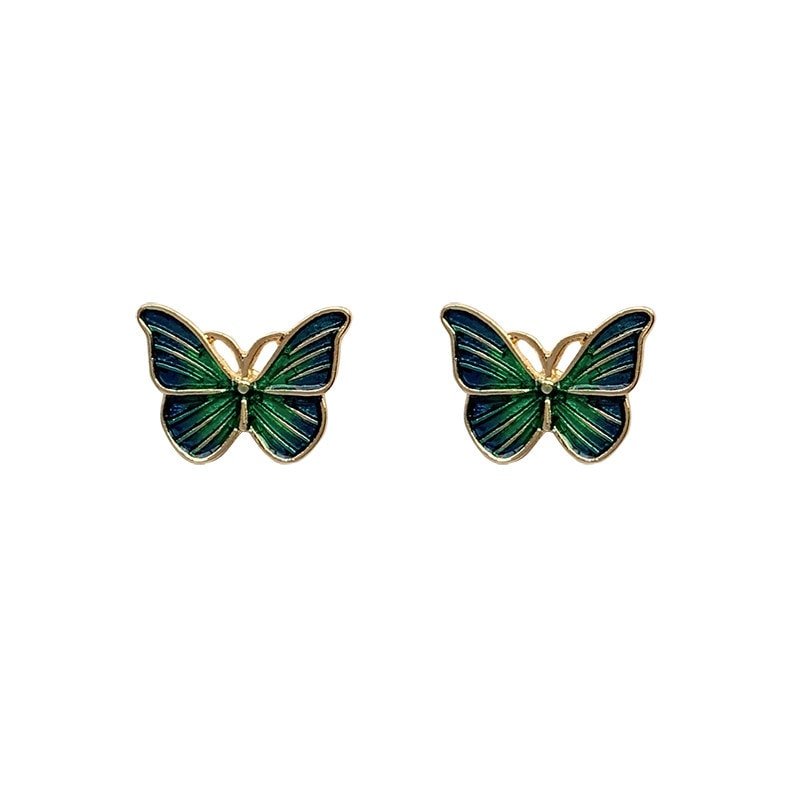green butterfly earrings 1
