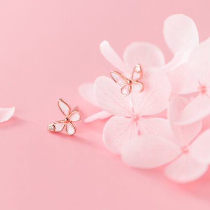 rose gold butterfly earrings 0