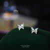 silver butterfly earrings studs 0