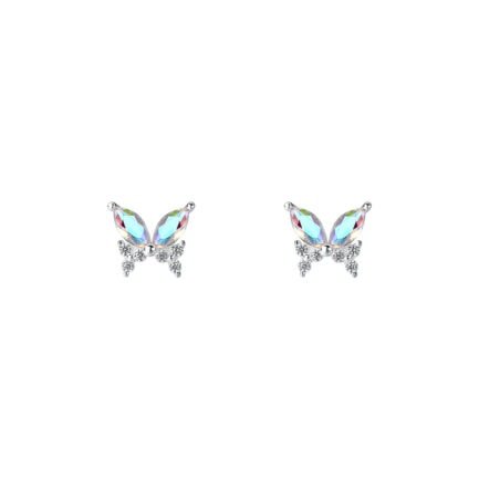 silver butterfly earrings studs 6