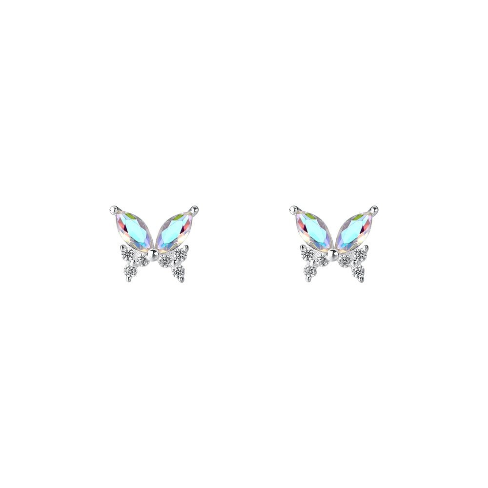silver butterfly earrings studs 6
