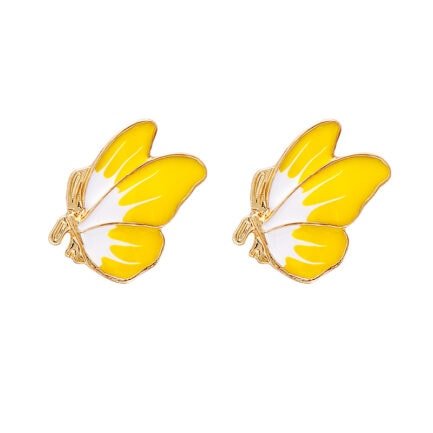 yellow butterfly earrings 0