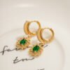 green stone earrings 1