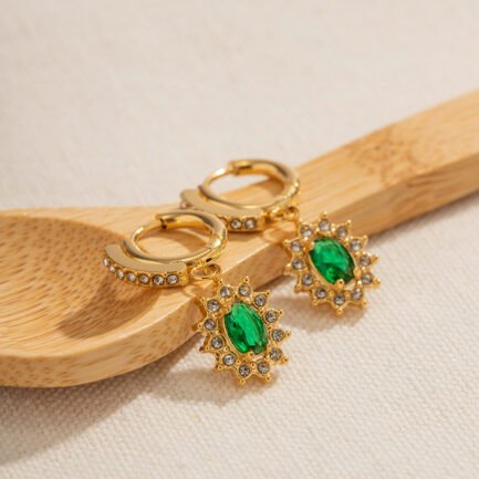 green stone earrings 4