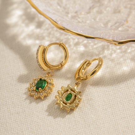 green stone earrings 7