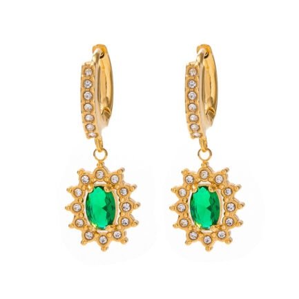 green stone earrings